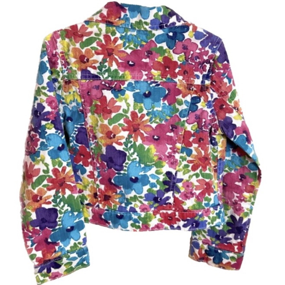 CHILDREN’S PLACE  Floral Jean Jacket Button Front Girl’s Sz S 5/6 - Picture 2 of 7